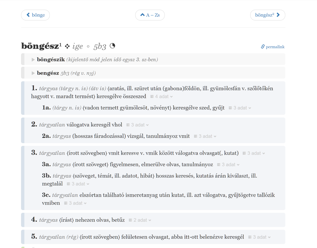 webes szócikknézet